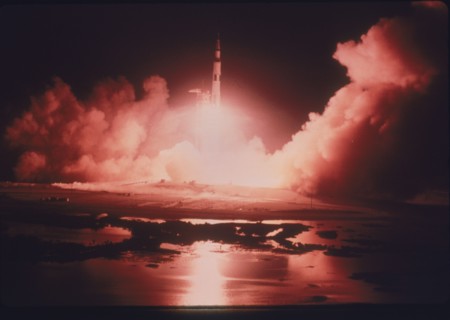 Launch of the Apollo 17 mission, 1972. Artist: Unknown