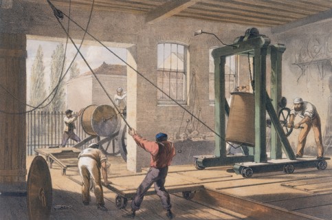 Telegraph wire at the Greenwich works, c1865. Artist: Unknown
