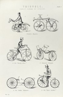 Six early forms of bicycle, c1870. Artist: Unknown