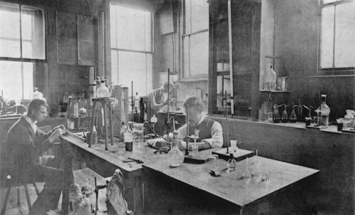 Industrial laboratory at Thomas Firth & Son's Norfolk Works, Sheffield, c1900. Artist: Unknown