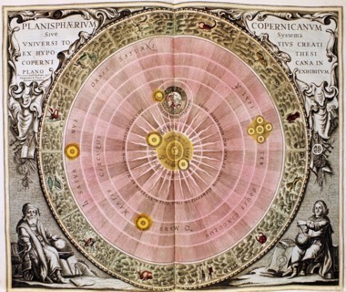 Copernican sun-centred (heliocentric) system of the universe, 1708. Artist: Unknown