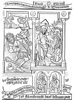 Page of Biblia Pauperum (Poor People's Bible), 15th century. Artist: Anon