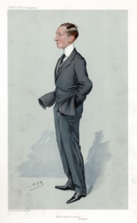 Guglielmo Marconi, Italian physicist and inventor and pioneer of wireless telegraphy. Artist: Spy