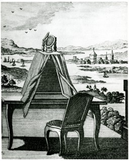 Portable tent type of camera obscura, 1764. Artist: Unknown