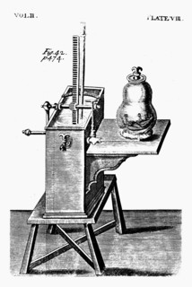 Robert Boyle's second air pump, c1660 (1725). Artist: Unknown