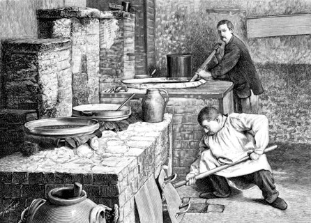 A stage in the separation of radium from pitchblende using sodium carbonate, c1900. Artist: Unknown