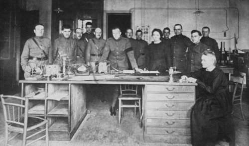 Marie Curie, Polish-born French physicist, at the Institute of Radium, Paris, 1919. Artist: Unknown