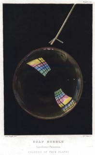 Thomas Young (1773-1829), Thin films illustrated by soap bubble, 1872. Artist: Unknown