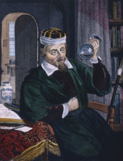 Physician examining a specimen of patient's urine, c.1600 (19th century). Artist: Unknown