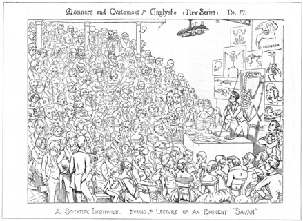 A Scientific Institution. During ye Lecture of an Eminent 'Savan', 1849. Artist: Richard Doyle