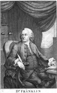 Benjamin Franklin, American scientist, inventor and statesman, late 18th century Artist: Unknown