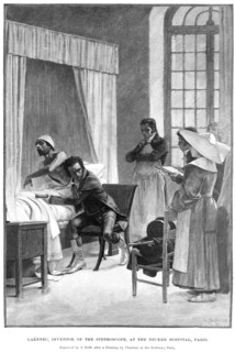Rene Theophile Hyacinthe Laennec, French physician who invented the stethoscope, 1889. Artist: Unknown