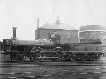 London & South Western Railway (LSWR) Locomotive No 148, 'Colne' with its tender, c1880. Artist: Unknown