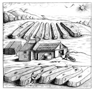 Production of saltpetre (nitre, potassium nitrate, or KN03), 1683. Artist: Unknown