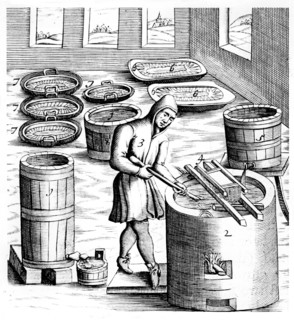 Crystallization of saltpetre (nitre, potassium nitrate, or KN03), 1683. Artist: Unknown