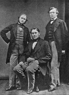 Gustav Kirchhoff, Robert Bunsen and Henry Roscoe, scientists, c1860. Artist: Unknown
