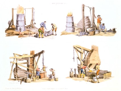 Iron foundry, 1802. Artist: Unknown