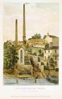 'Chester Water Works, from the fields', 1852. Artist: John Romney