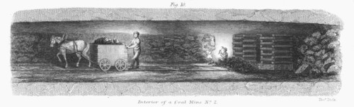 Interior of a coal mine, 1862. Artist: Unknown