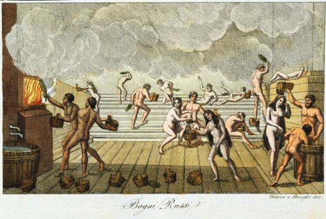 Finnish or Russian bath, 19th century. Artist: Unknown
