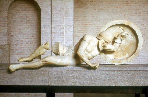 Fallen warrior from the East Pediment of the Temple of Aphaia, Aegina, Greece, built c500-c480 BC. Artist: Unknown