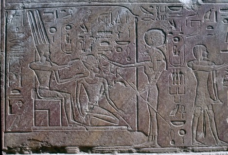 Relief showing Queen Hatshepsut receiving benediction, Temple of Amun, Karnak, Egypt, c1500 BC. Artist: Unknown