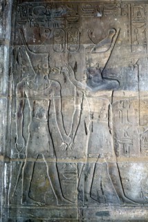 Relief of Alexander the Great being blessed by Amun-Ra, Temple sacred to Amun Mut & Khons, Luxor. Artist: Unknown