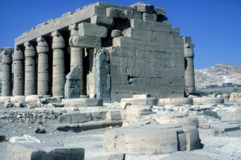 The Ramesseum, Temple of Rameses II, Luxor, Egypt. Artist: Unknown