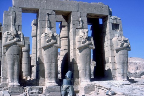 Colossal statues of Rameses II, The Ramesseum, Temple of Rameses II, Luxor, Egypt, c1300 BC. Artist: Unknown