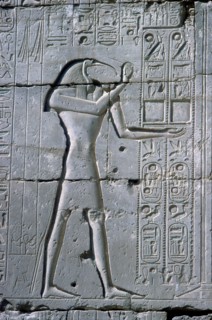 Relief showing Thoth, The Ramesseum, Temple of Rameses II, Luxor, Egypt, c1300 BC. Artist: Unknown