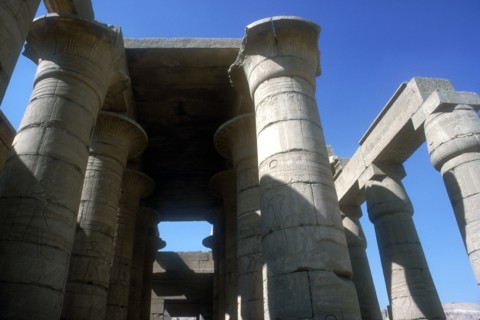 The Ramesseum, Temple of Rameses II, Luxor, Egypt. Artist: Unknown
