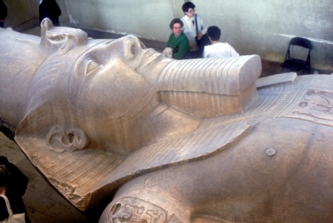 Head of colossal statue of Rameses II, Memphis, Egypt, c13th century BC. Artist: Unknown