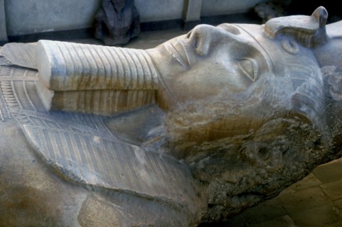 Head of colossal statue of Rameses II, Memphis, Egypt, c13th century BC. Artist: Unknown