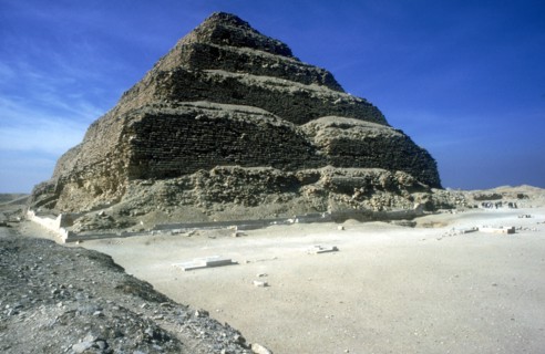 View from the left of Step Pyramid of King Djoser (Zozer), Saqqara, Egypt, 3rd Dynasty, c2600 BC. Artist: Imhotep