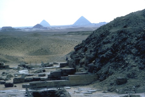 View south from the Step Pyramid to the Dashur necropolis, Saqqara, Egypt. Artist: Unknown