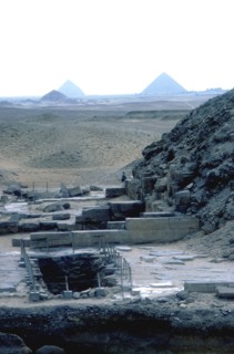 View south from the Step Pyramid to the Dashur necropolis, Saqqara, Egypt. Artist: Unknown