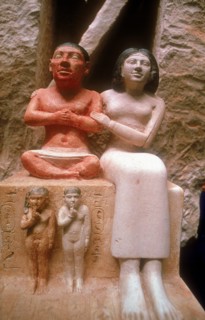 The dwarf Seneb with his wife and two children, Giza, 5th Dynasty. Artist: Unknown