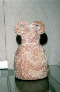 Red terracotta Eye Idol, Tell Brak, N.Syria, Chalcolithic period, 3300 -3000 BC. Artist: Unknown