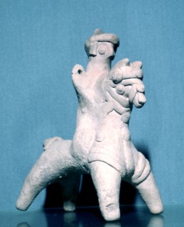Neo-Hittite terracotta figurine of a horseman, Carcemish, 8th century BC. Artist: Unknown
