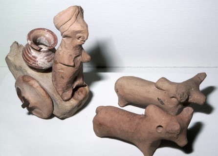 Terracotta model cart and bullocks, Indus Valley, Harappa, c3000- c2500 BC. Artist: Unknown
