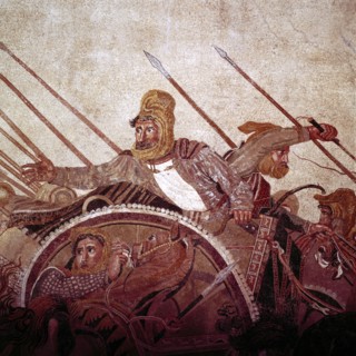 Roman mosaic of Darius II of Persia at the Battle of Issus, Pompeii, Italy, (1st century AD).  Creator: Unknown.