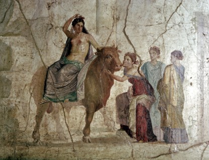 Roman wallpainting of The Rape of Europa, House of Jason, Pompeii, Italy. Artist: Unknown