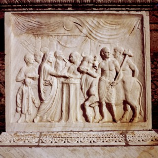 Sacrifice of an ox, Temple of Vespasian, Pompeii, Italy, 1st century.  Creator: Unknown.