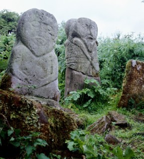 Pagan Celtic stone figures, Boa Island, Co.Fermanagh, Ireland, c5th century. Artist: Unknown