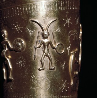 Detail of Horned figure on Gallehus Horn, Denmark. Artist: Unknown