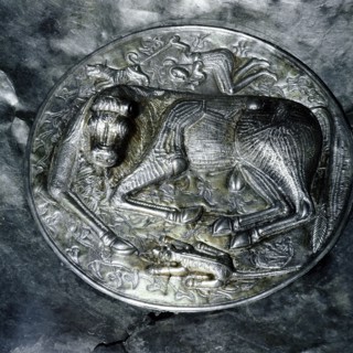 Detail from Gundestrup Cauldron, showing a Celtic bull sacrifice, Danish, c100 BC. Artist: Unknown