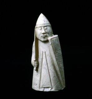 Norse chessman (Warder:Castle:Rook), Isle of Lewis, Scotland. Artist: Unknown