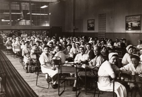 The mixed staff dining room at Duncan?s factory, Edinburgh, Scotland, 1956. Artist: Unknown