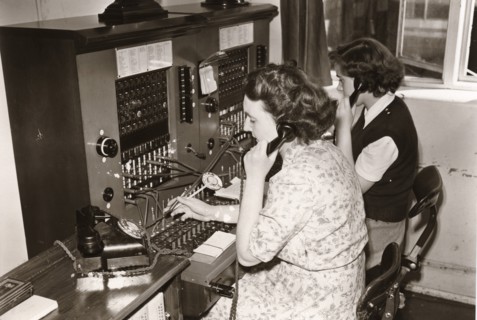 Rowntree factory switchboard, York, Rowntree factory, Yorkshire, 1952. Artist: Unknown