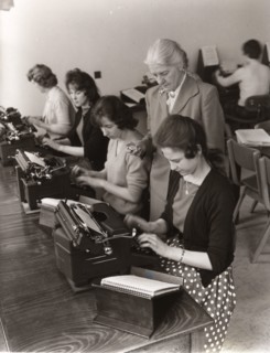 Typist training, 1961. Artist: Unknown